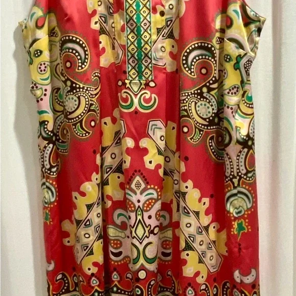 Nicole by Nicole Miller Colorful Sleeveless Sz 14 Paisley Print Shift Dress - Picture 16 of 16